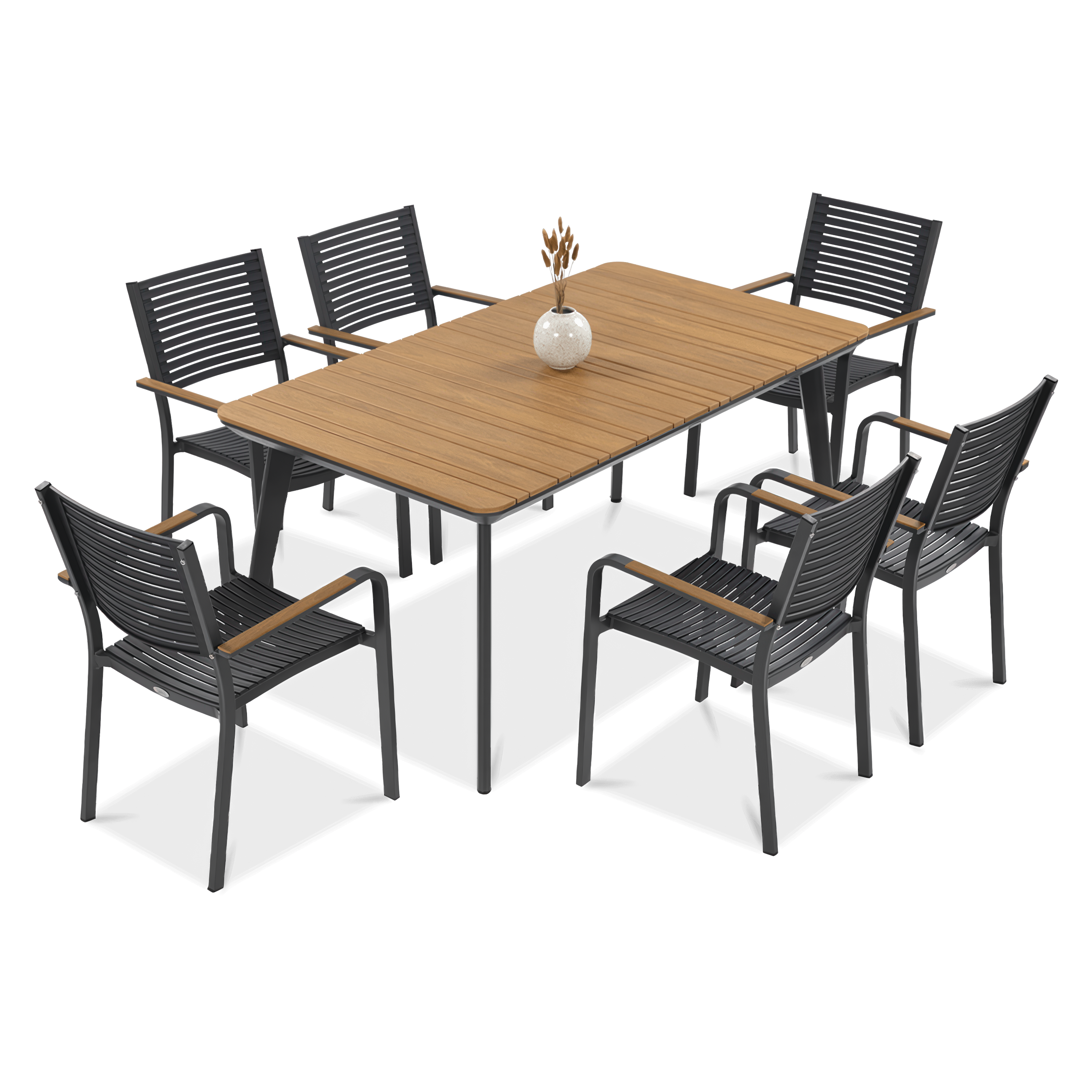 Aranżacja grafitowego zestawu tacoma w ogrodzie