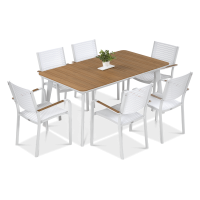 Zestaw jadalniany TACOMA 160/6 White - Focus Garden