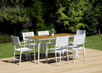 Zestaw jadalniany TACOMA 160/6 White - Focus Garden