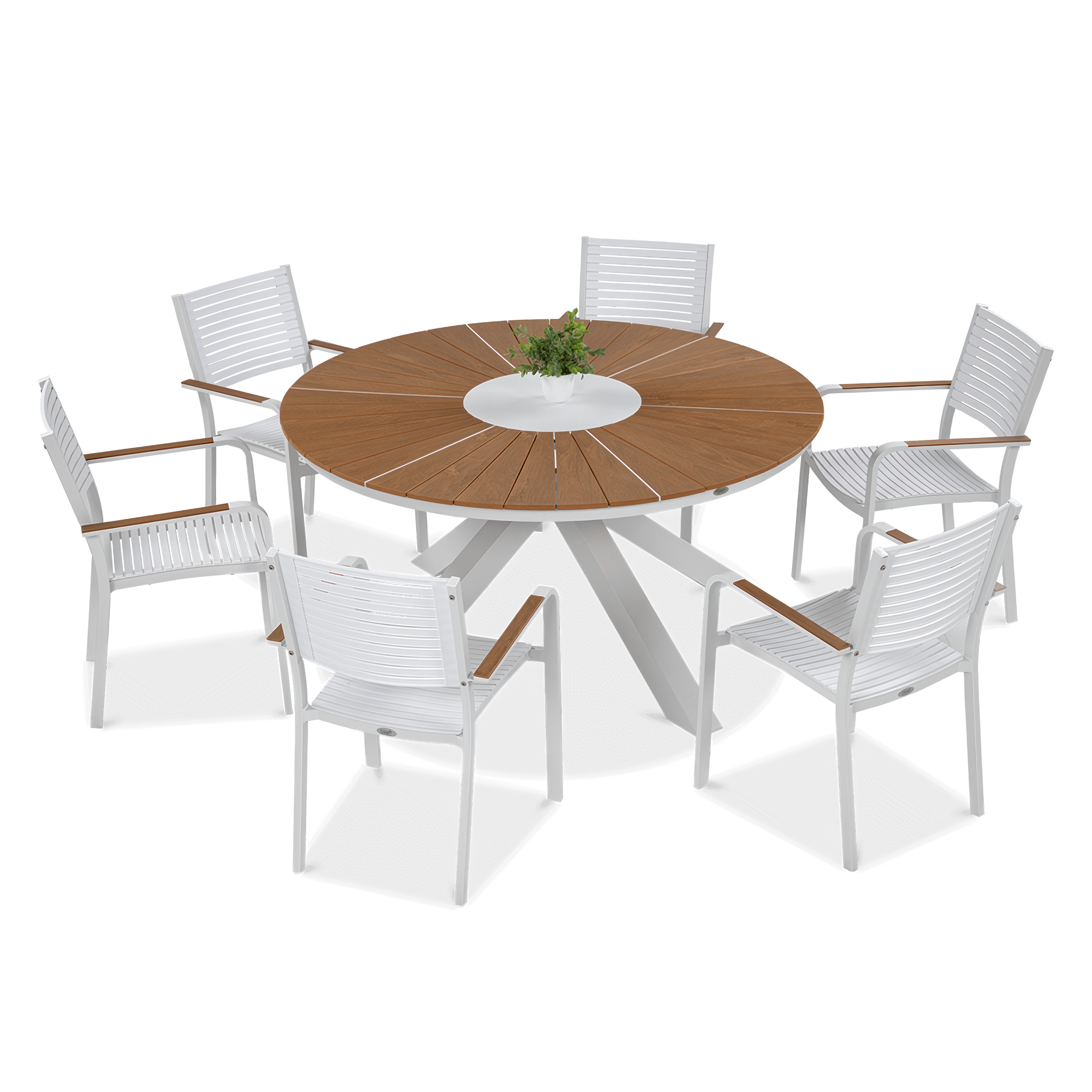 Zestaw ogrodowy jadalniany tacoma w kolorze białym