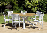 Komplet mebli jadalnianych TACOMA Fi150/6+1 White - Focus Garden