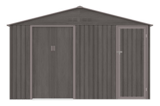 Prz&oacute;d domku narzędziowego Falcon 340x194 cm - dwa pomieszczenia