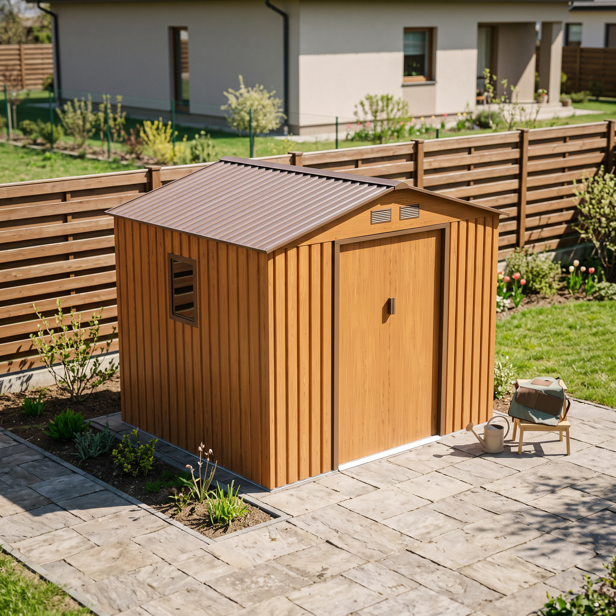 Domek narzędziowy HUDSON 277x191cm Oak Brown - Hardmaister &mdash; aranżacja