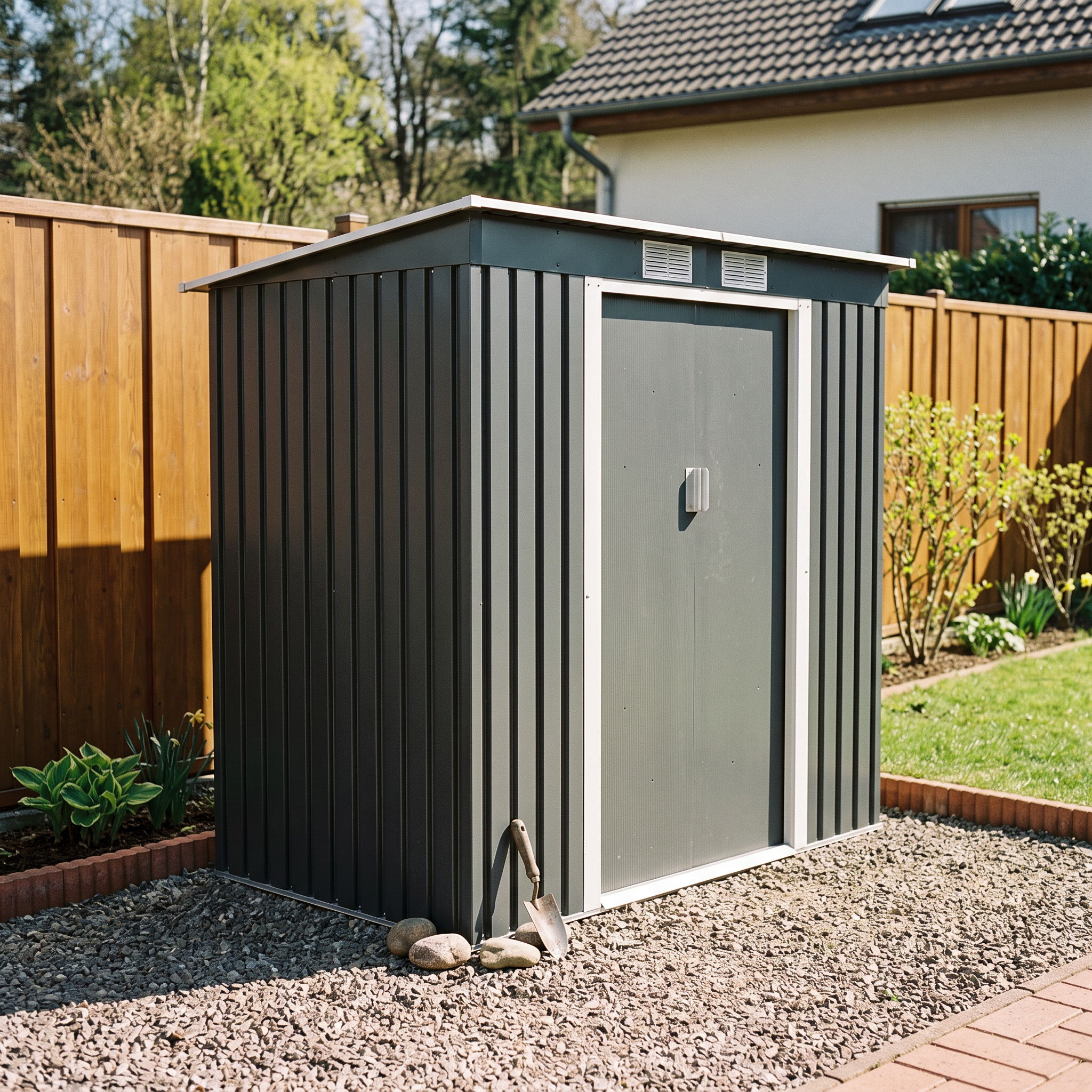 Domek narzędziowy OREGON 201x121cm Cold Grey - Hardmaister &mdash; aranżacja