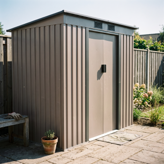 Domek narzędziowy OREGON 201x121cm Warm Grey - Hardmaister — aranżacja