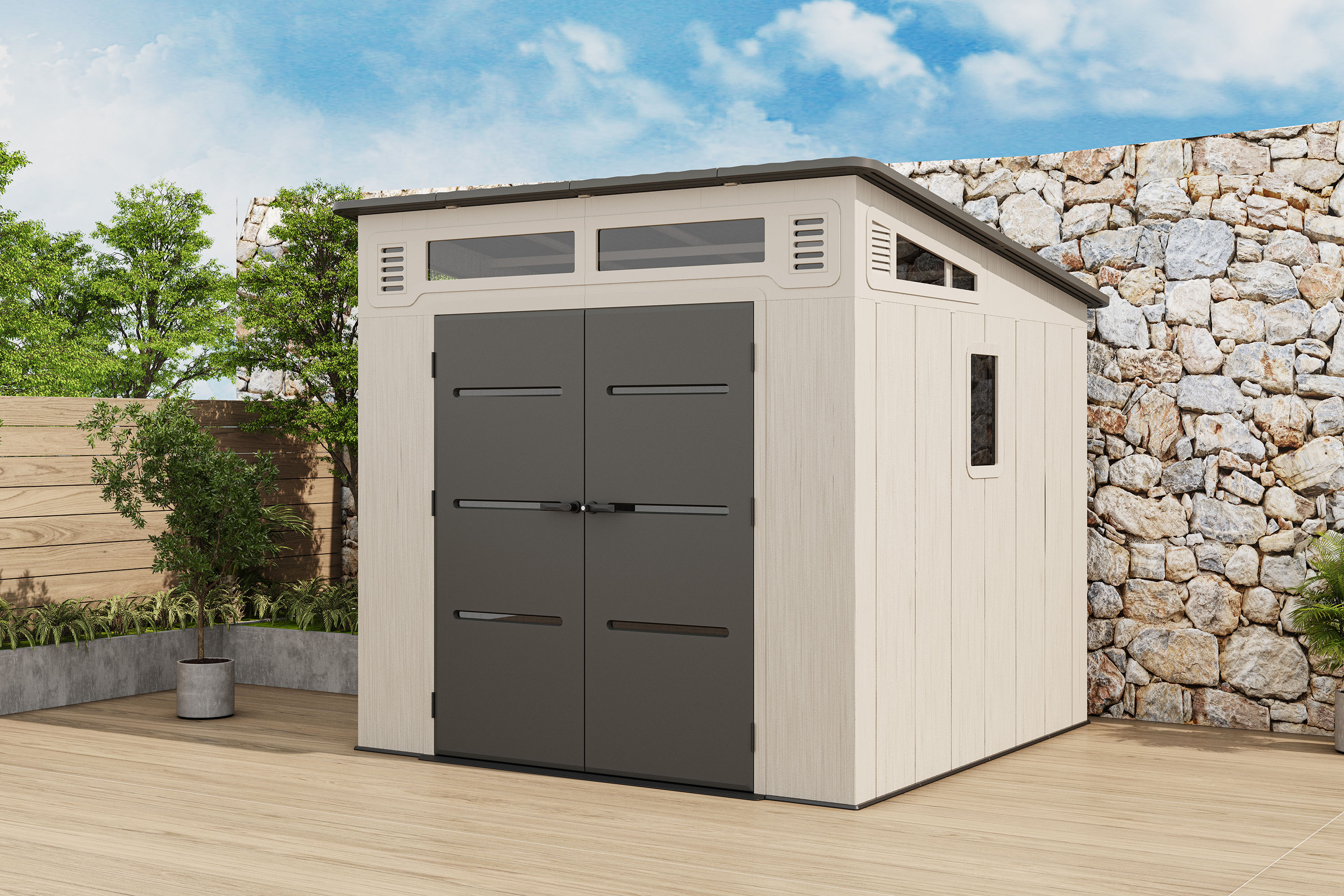 Domek ogrodowy CHESTER 8x8 Cold Grey - HARDMAISTER