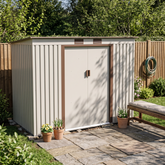 Domek ogrodowy OREGON 261x181cm Beige - Hardmaister &mdash; aranżacja