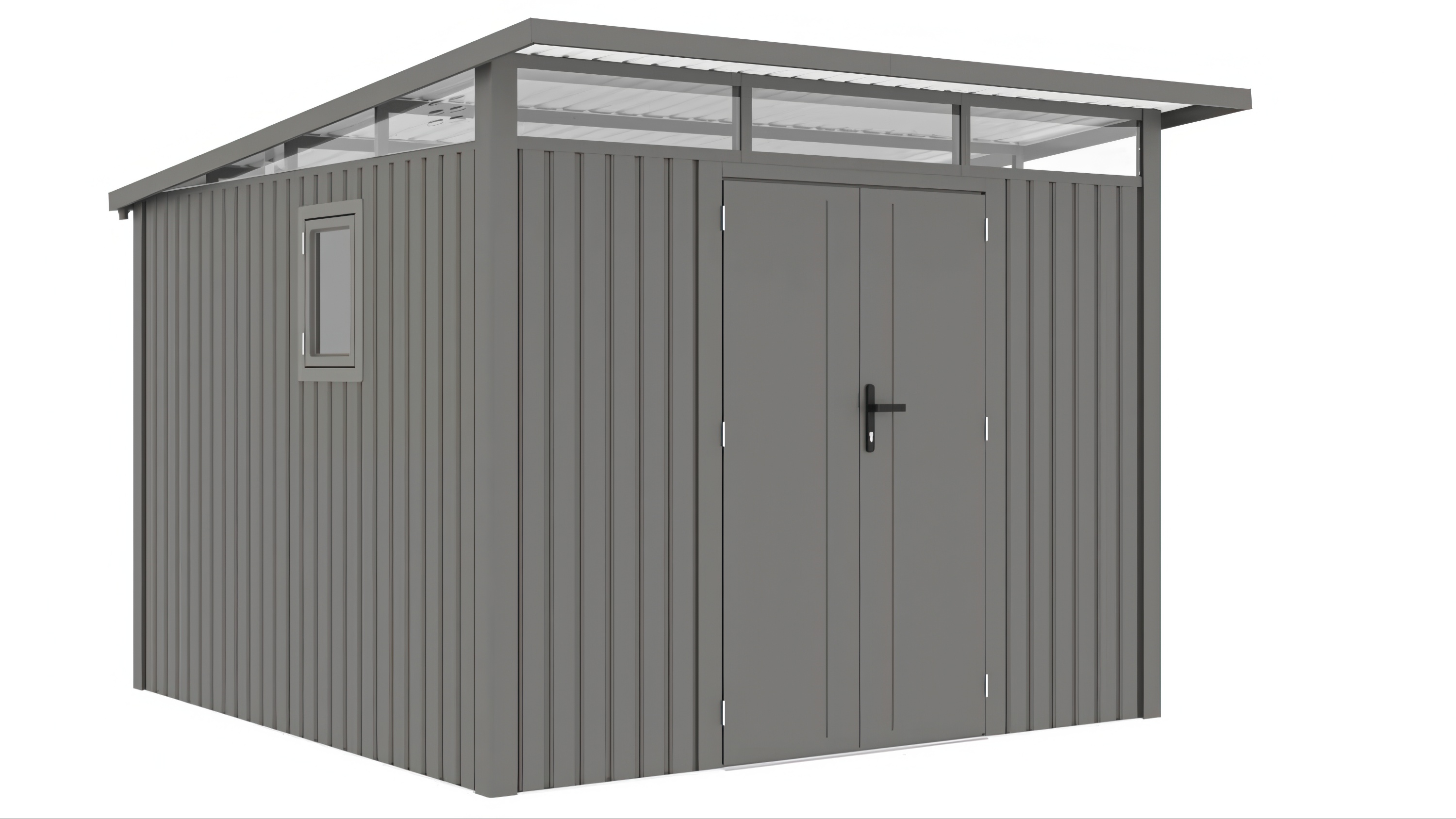 Domek narzędziowy PORTLAND 289 x 318cm Grey Aluminium