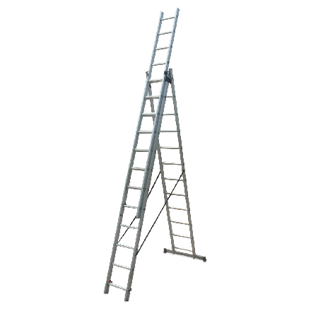 Rozłożona drabina aluminiowa 3x12 – HARDMAISTER