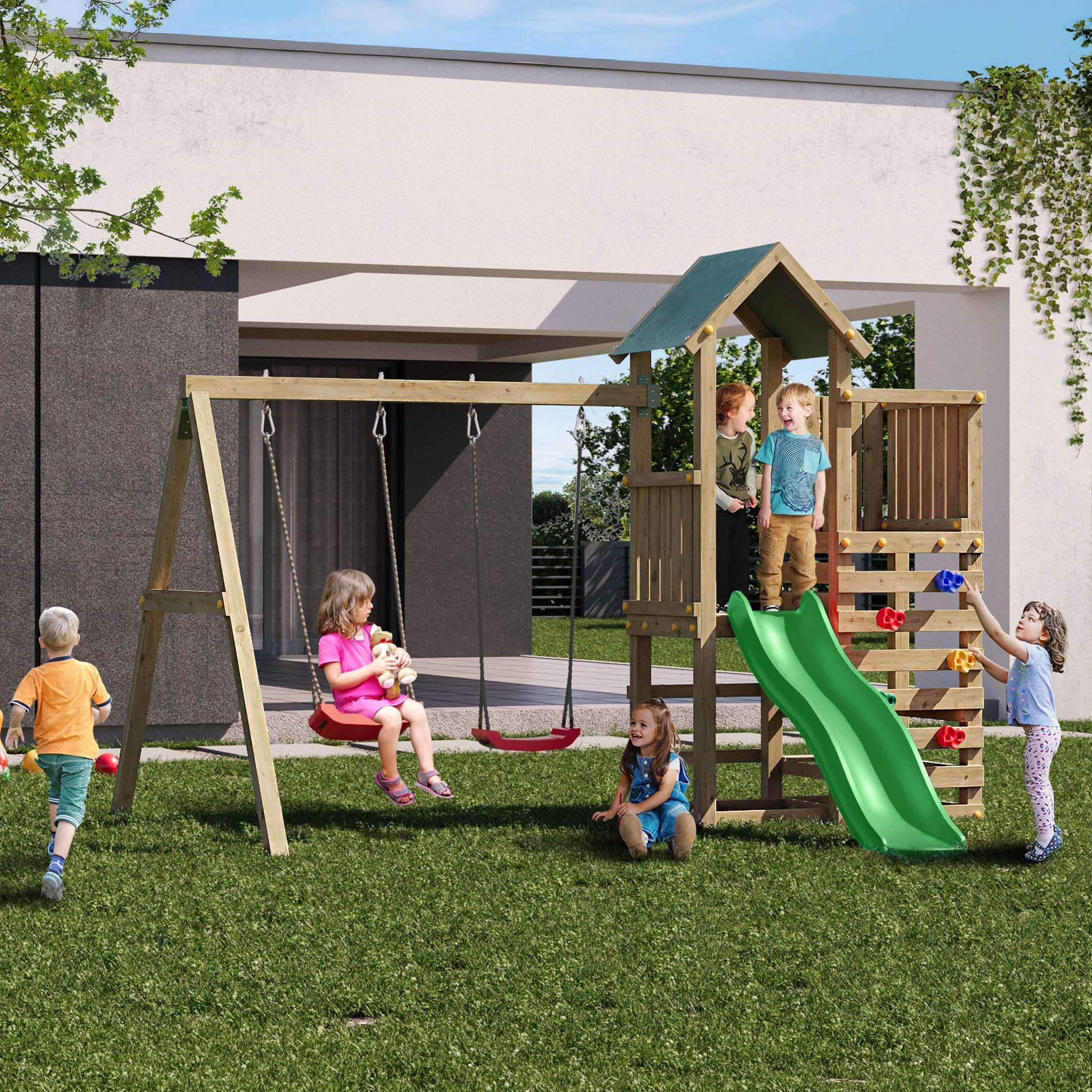 Drewniany plac zabaw dla dzieci do ogrodu CHESTER - Fungoo