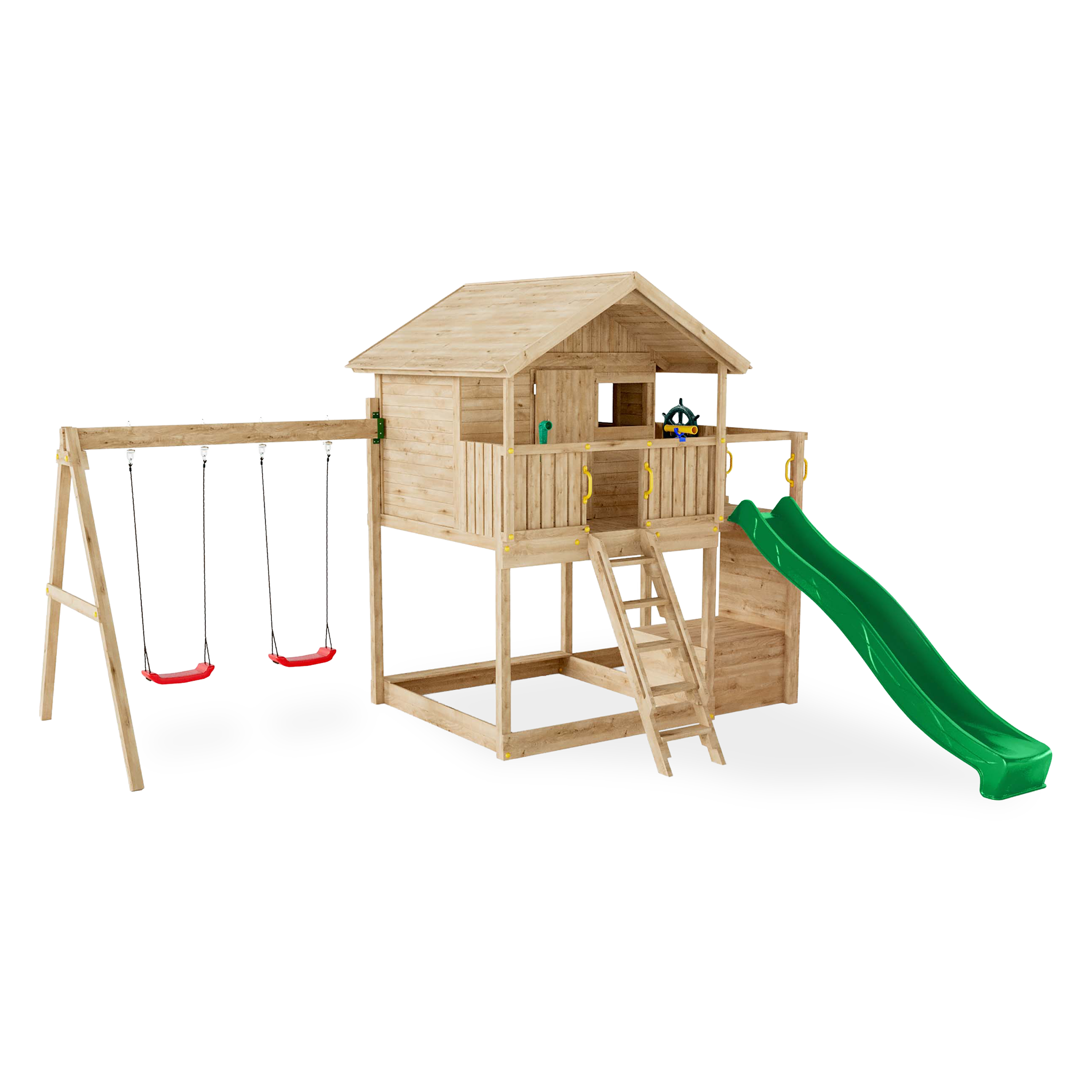 Drewniany plac zabaw z domkiem Galaxy Sunshine -  Fungoo