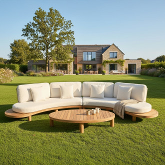 Narożnik ogrodowy z drewna akacjowego LUMIA CAFFE Acacia Wood - Bjørkka