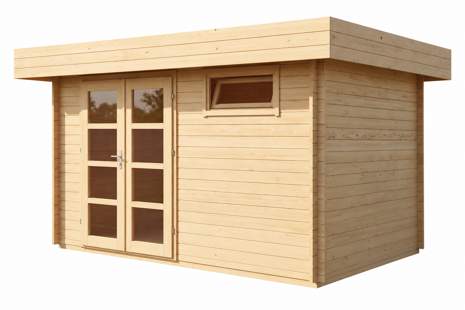 Drewniany domek ogrodowy ROOD z płaskim dachem 380x260cm - Nordenwood