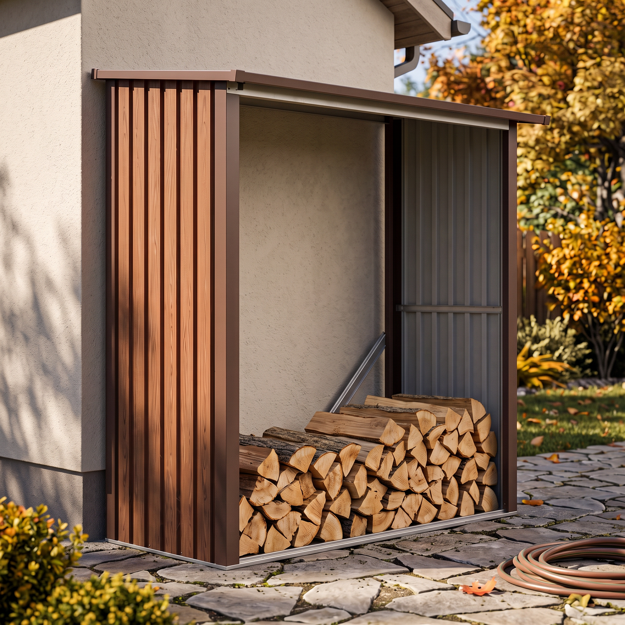 Drewutnia ogrodowa DENVER 182x89cm Walnut - Hardmaister — aranżacja