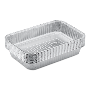 Aluminiowe tacki Weber – zestaw wielokrotnego użytku do grillowania i pieczenia.