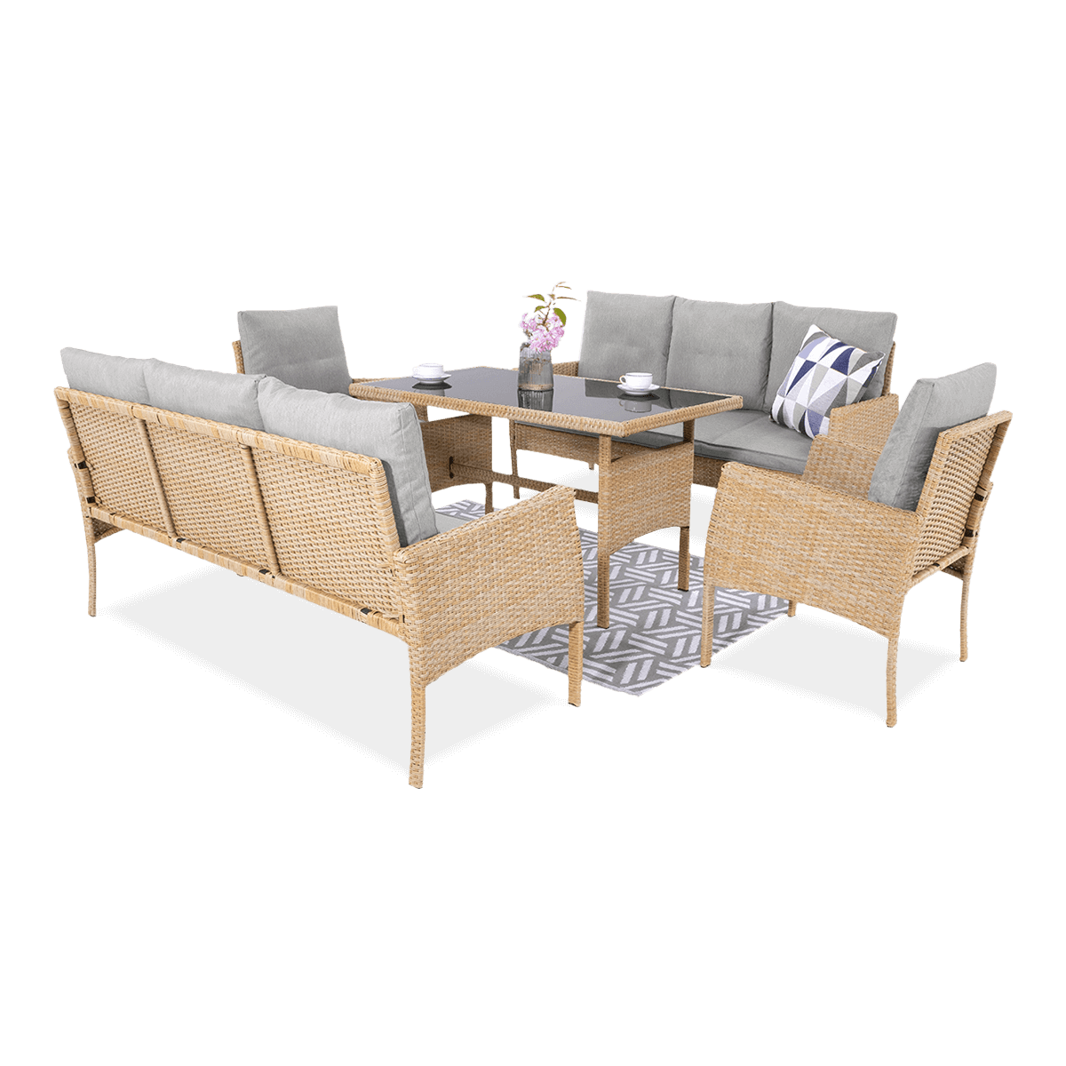 Zestaw technorattanowy CORTINA FAMILY Beige