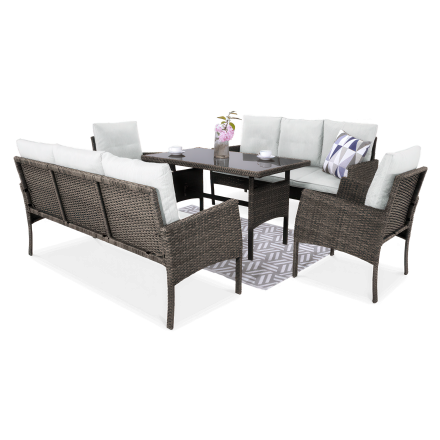 Komplet z technorattanu CORTINA FAMILY Brown