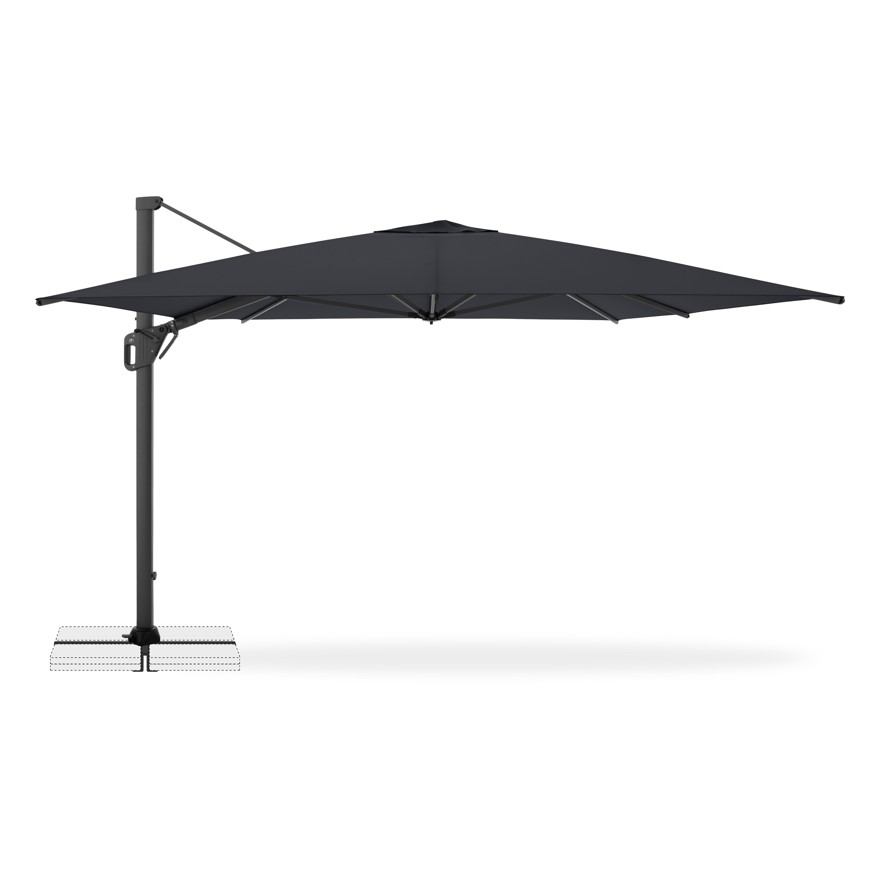 Duży parasol ogrodowy LIFE 300x400 SIDE Antracyt - Doppler 