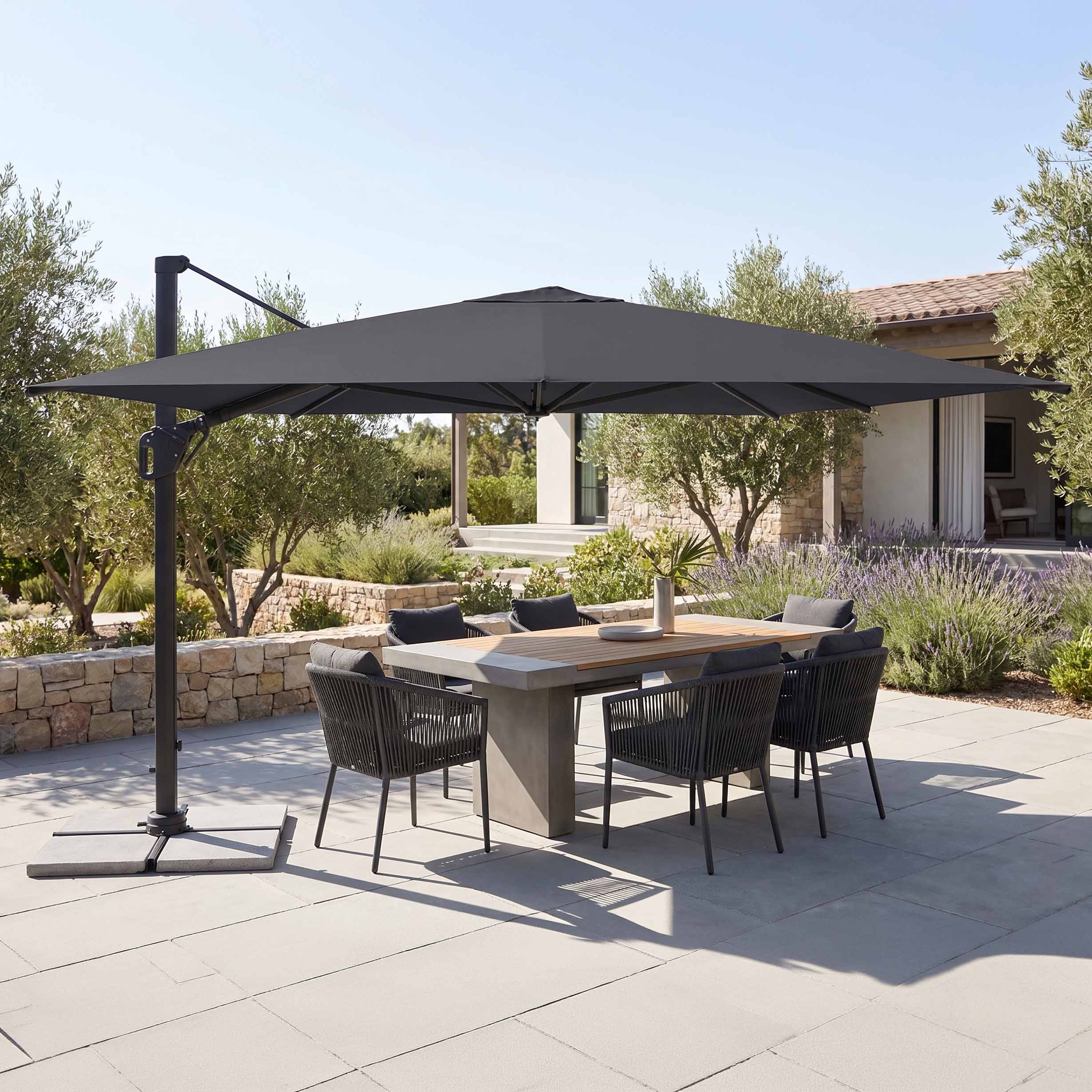 Duży parasol ogrodowy LIFE 300x400 SIDE Antracyt - Doppler 