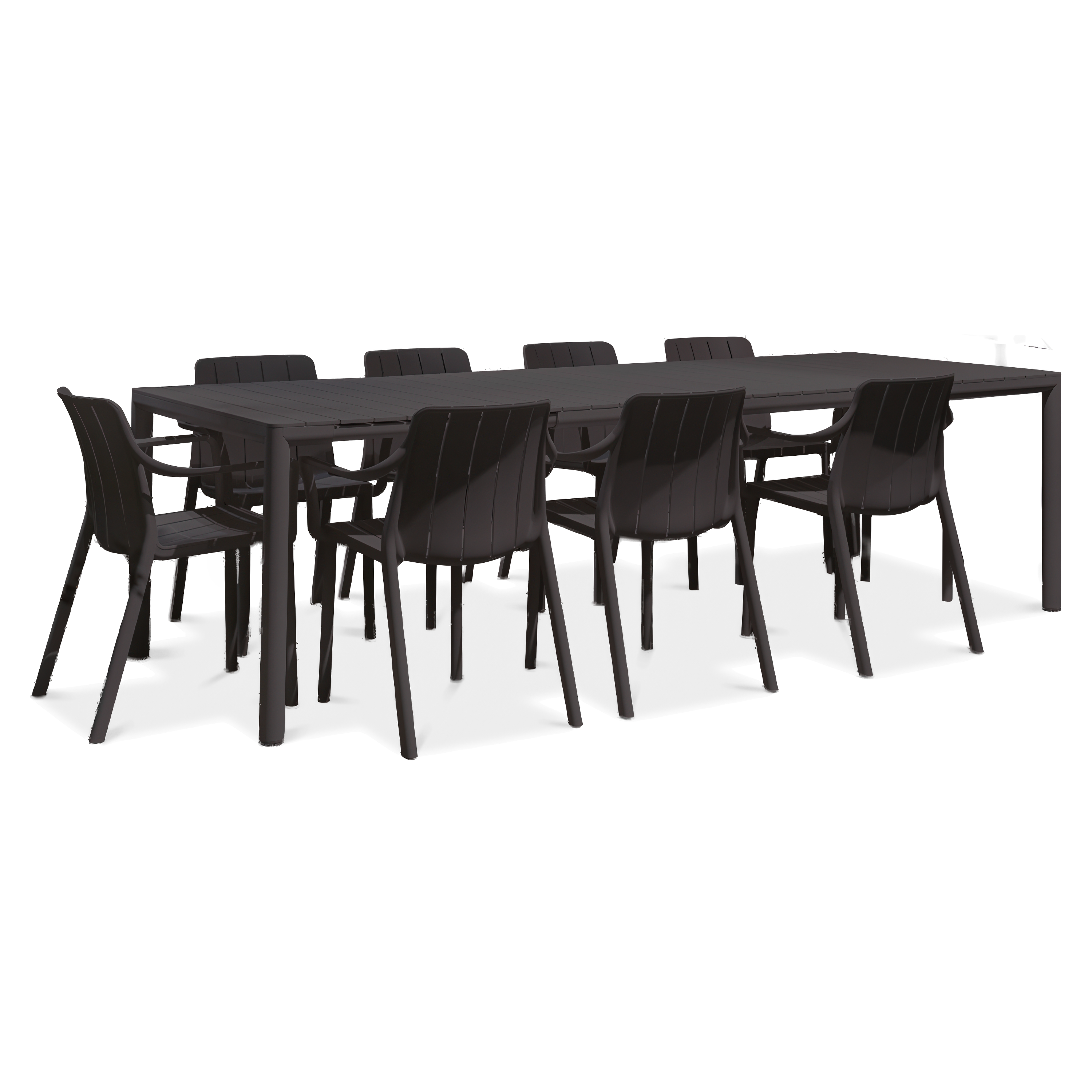 Zestaw tarasowy Nardi TIBERINA/TEVERE 8+1 z rozkładanym stołem 210-275 cm, antracyt