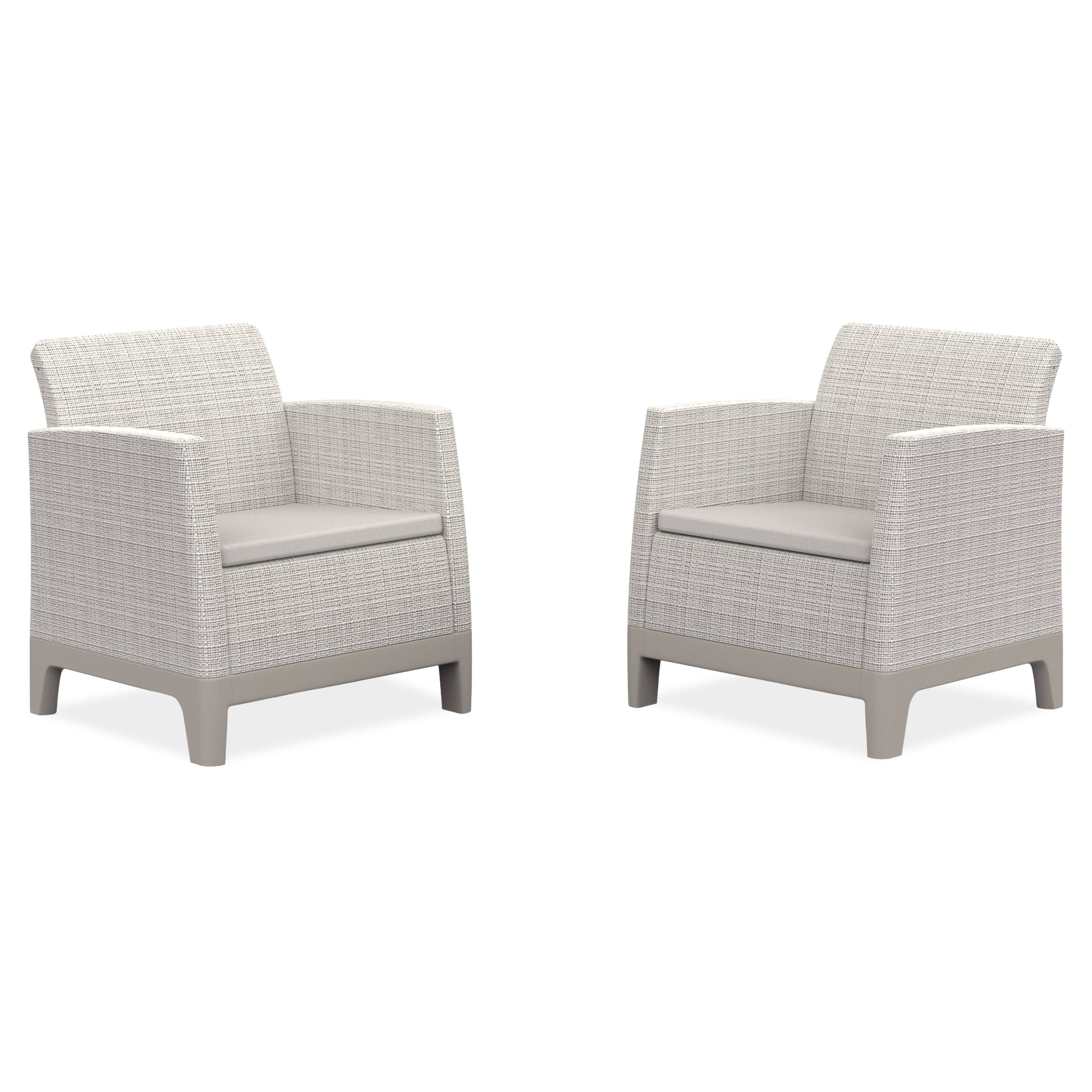 Dwa fotele Scandi Forma Duo Pebble Grey-Soft Beige / Oat - Keter