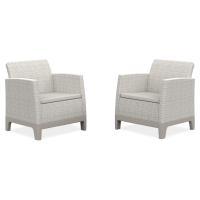 Dwa fotele Scandi Forma Duo Pebble Grey-Soft Beige / Oat - Keter