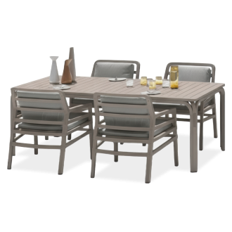 Zestaw jadalniany dla czterech osób od marki premium Nardi Aria Alloro Tortora