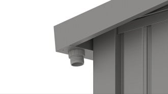 Element rynny odprowadzającej wodę z dachu domku narzędziowego