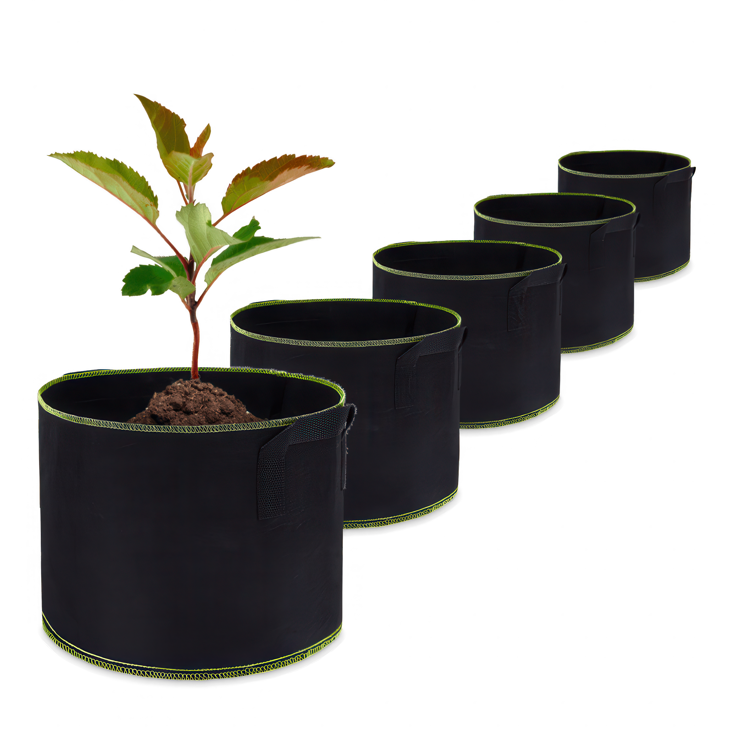 5 sztuk doniczek z materiału w kolorze czarnym