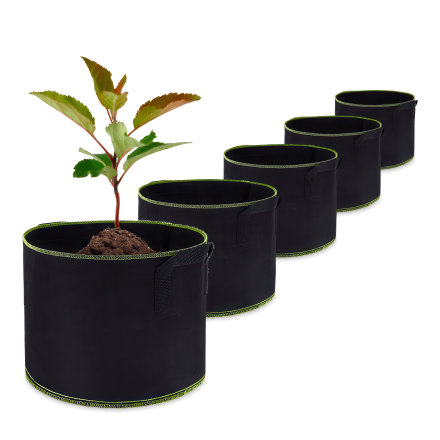 5 sztuk doniczek z materiału w kolorze czarnym
