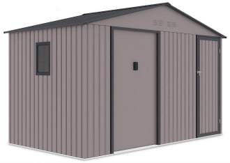 Domek narzędziowy FALCON 340x194cm Warm Grey, widok na boczną ścianę z oknem