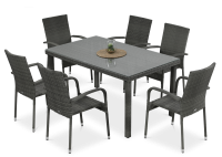 OUTLET 467 Meble technorattanowe FIESTA/VENECJA 6+1 Dolphin Grey