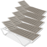 Zestaw leżaków LOMBOK White Taupe 5 szt. - Focus Garden