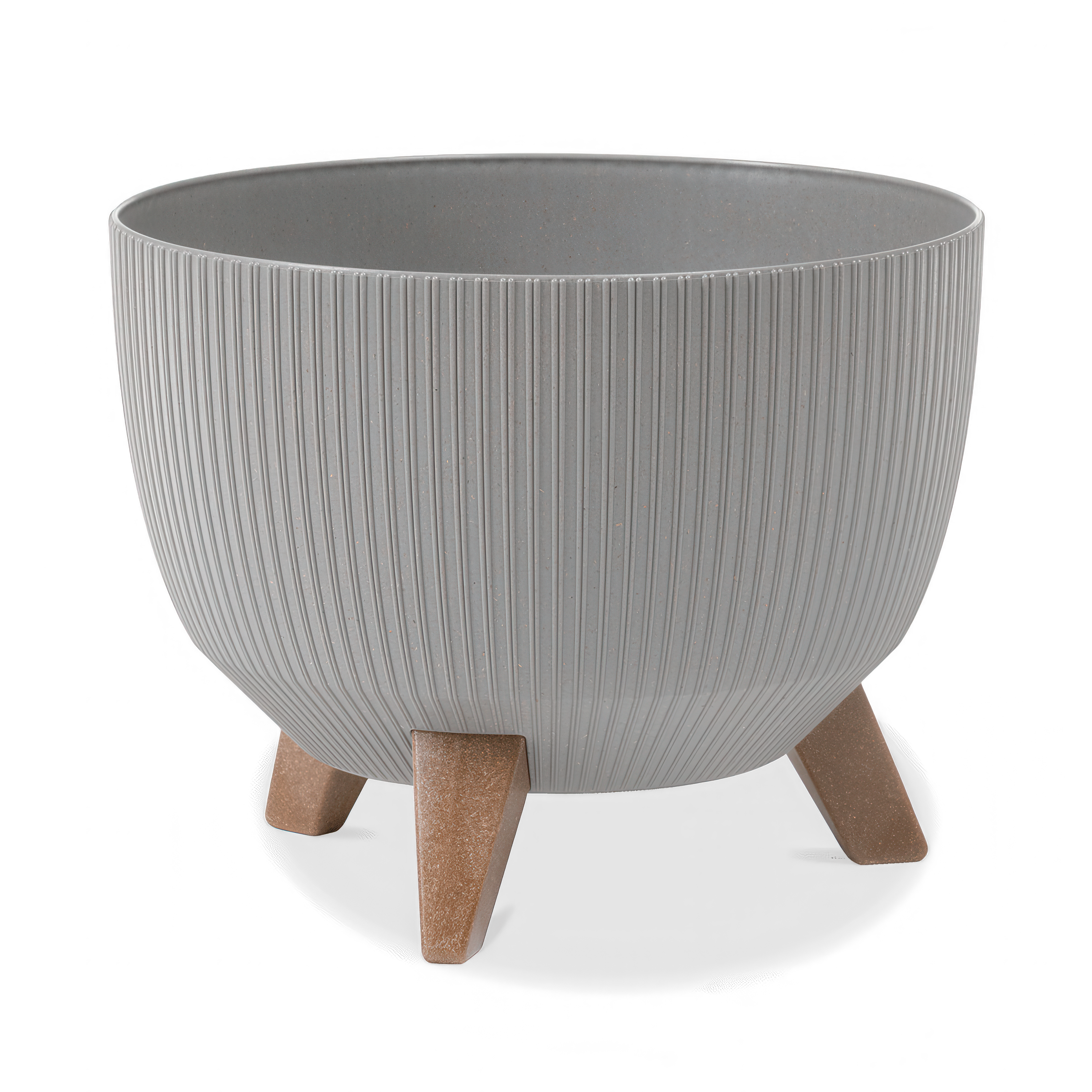 Doniczka misa ROMA ECO wood jumper 29cm szara - LAMELA