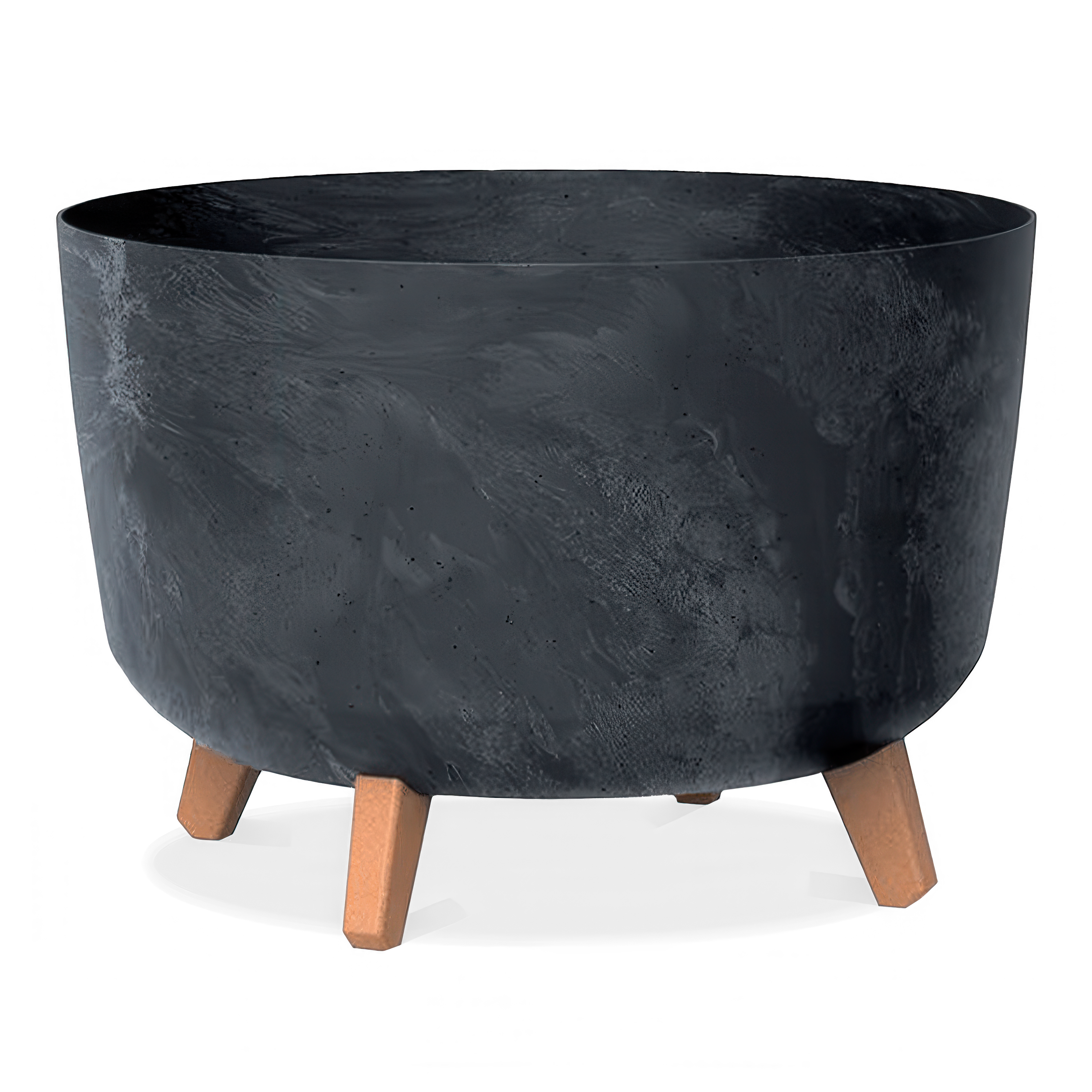 Doniczka na nóżkach Gracia Beton Effect 39x39x27cm antracyt - PROSPERPLAST