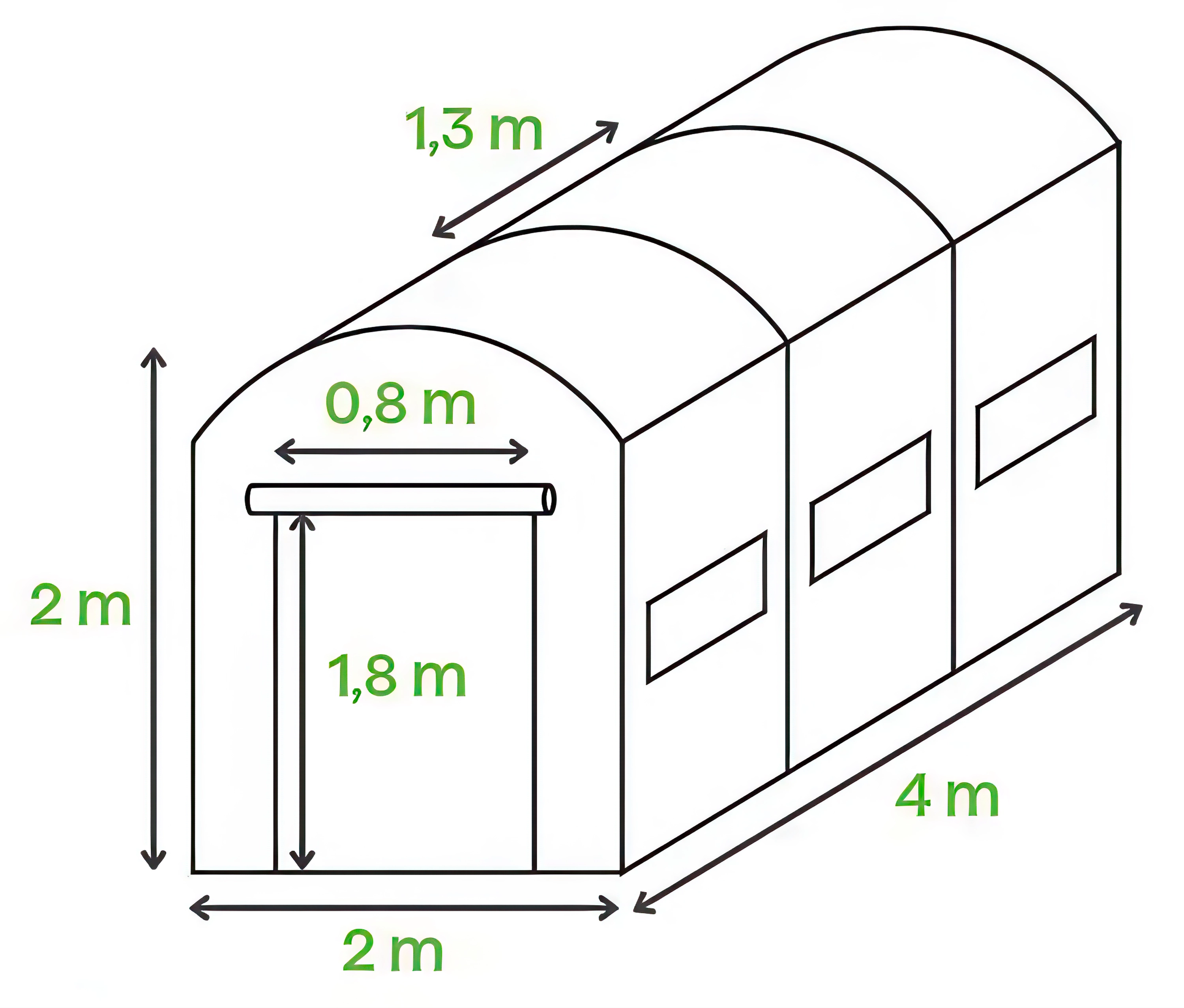Wymiary tunelu foliowego od Cultivo 8m2