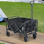 Czarny wózek składany na kółkach w aranżacji