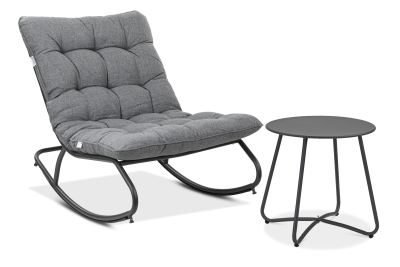 Fotel bujany ogrodowy AGAVA z stolikem ART Dark Grey - Focus Garden