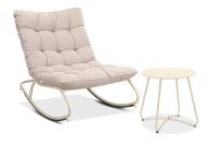 Fotel bujany tarasowy AGAVA z stolikem ART Light Beige - Focus Garden