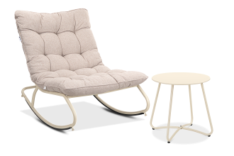 Fotel bujany tarasowy AGAVA z stolikem ART Light Beige - zdjecie bez tla