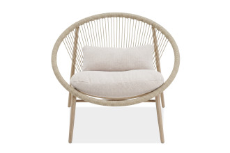 fotel ogrodowy galla light beige bj&oslash;rkka technorattan jasna poduszka