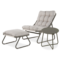 Zestaw ogrodowy fotela z stolikiem VISTA RELAX PLUS Grey/Beige - Bjørkka