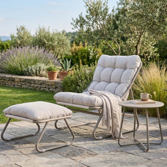 Aranżacja na ogrodzie antracytowych mebli vista caffe