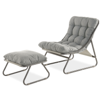 Zestaw ogrodowy fotela z pufą VISTA RELAX Grey/Beige - Bjørkka