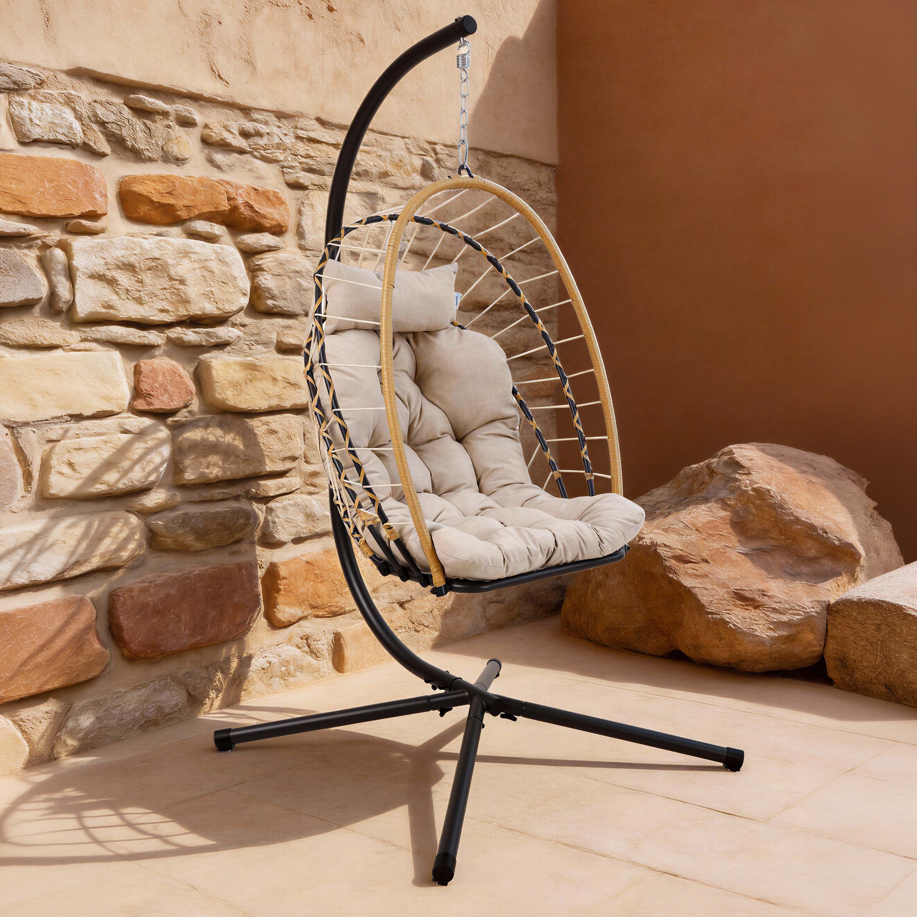 Fotel wiszący MILOS Beige - Bjørkka