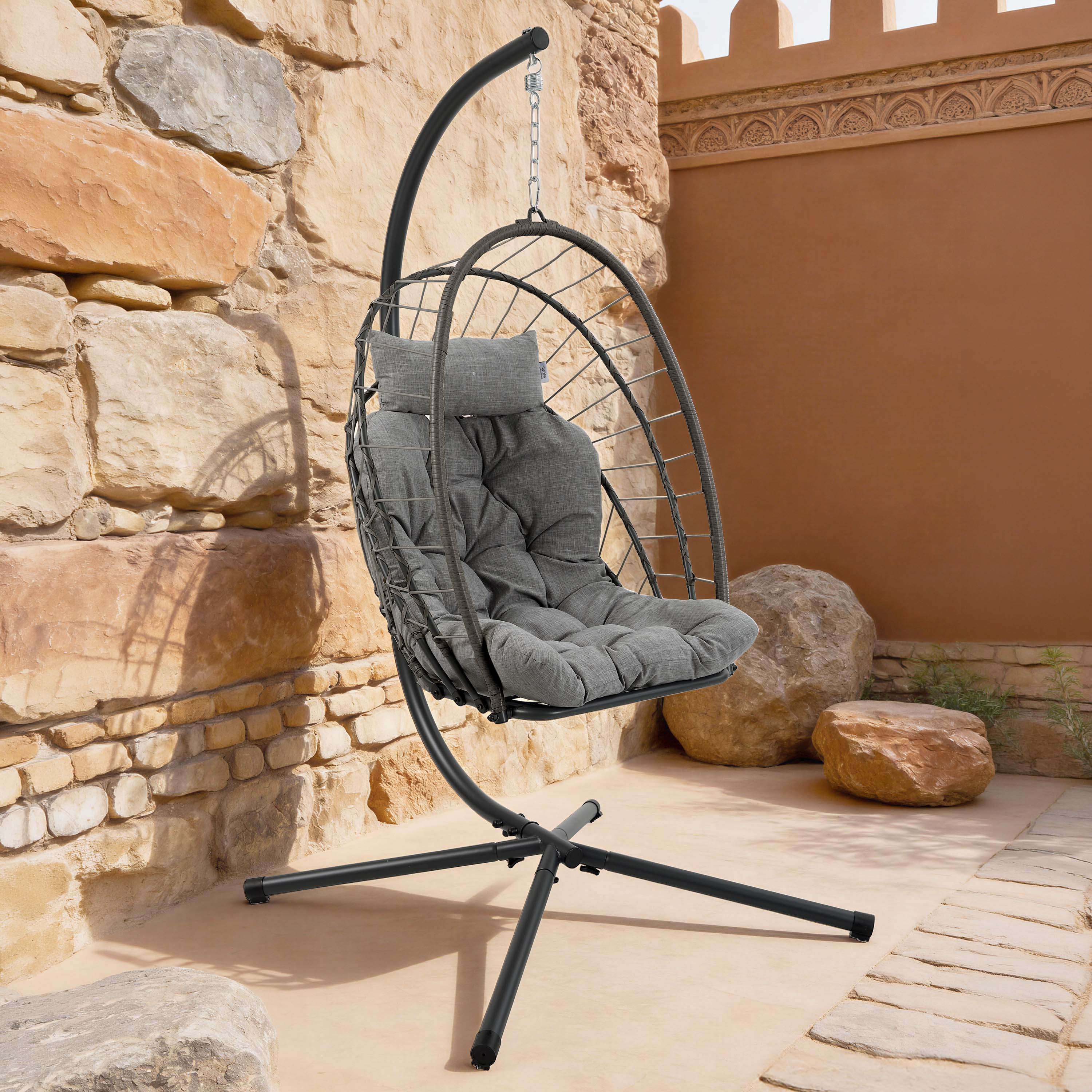 Fotel wiszący MILOS Grey - Bjørkka