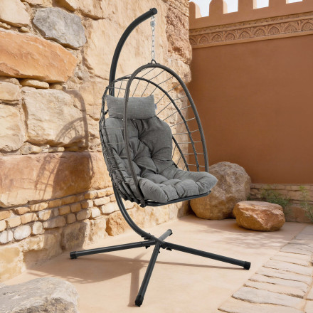 Fotel wiszący MILOS Grey - Bjørkka