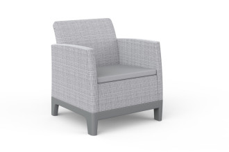Narożne krzesło z poduszką z kompletu Scandi Forma Ash Grey-Storm Grey/ Light Grey Keter