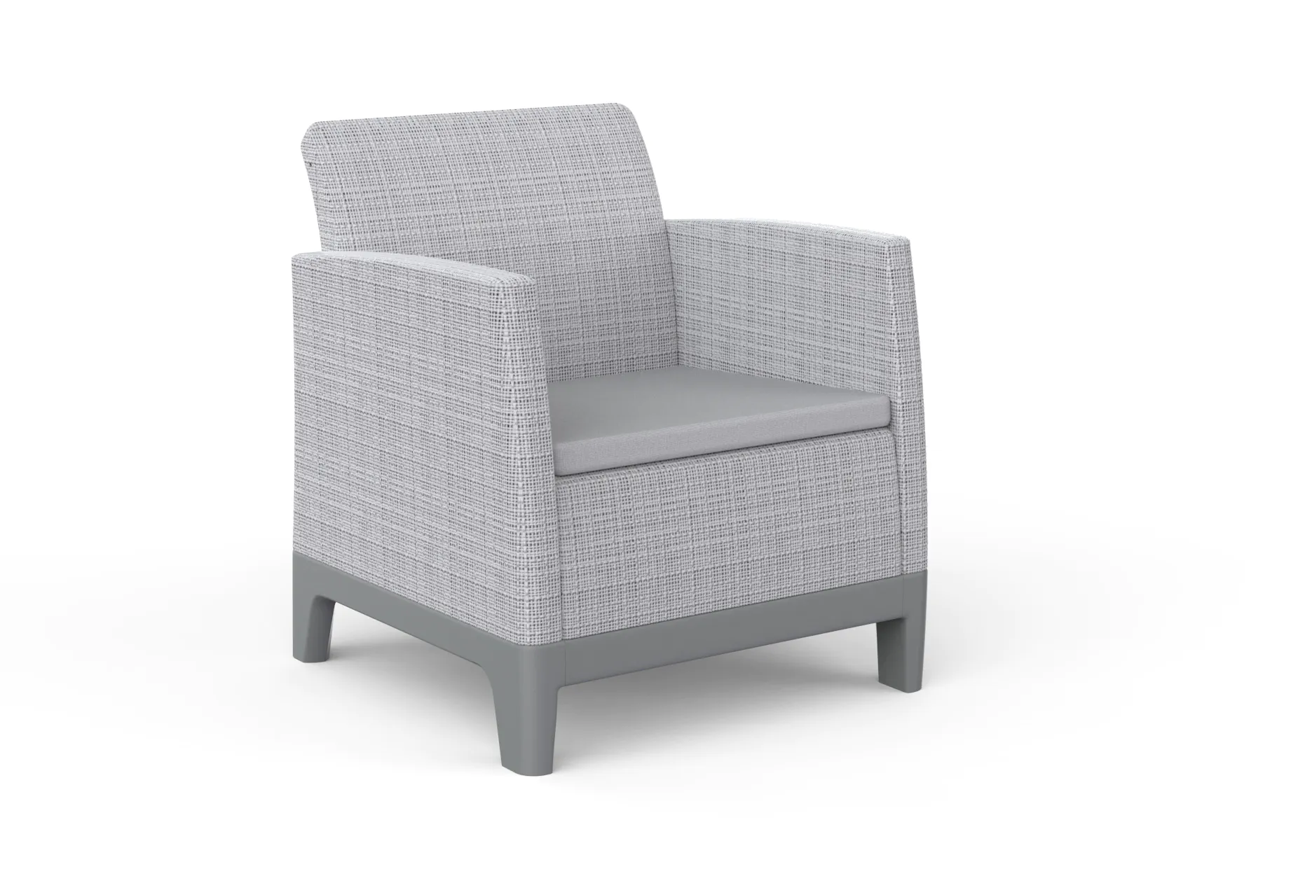 Narożne krzesło z poduszką z kompletu Scandi Forma Ash Grey-Storm Grey/ Light Grey Keter