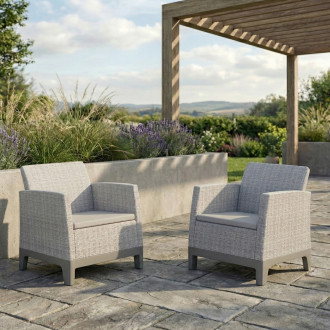 2 Fotele Scandi Forma Duo Ash Grey-Soft Beige / Light Grey - Keter